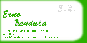 erno mandula business card